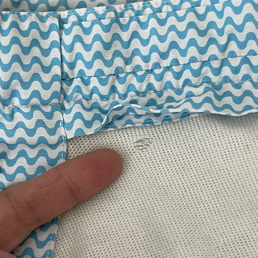 Frescobol‎ Carioca Mens Swim Trunks Blue Wavy Print Shorts Size 32